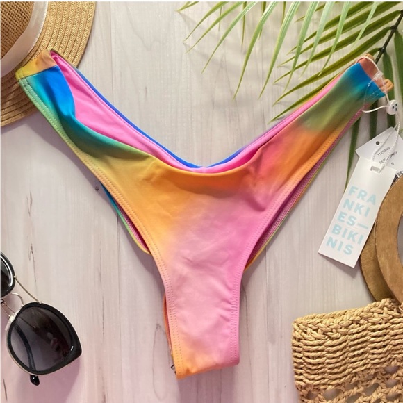 Frankies Cheeky Rainbow Bikini Bottom in Serotonin - Picture 2 of 10